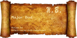 Major Bod névjegykártya